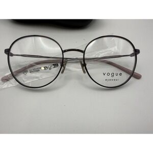 Vogue VO4280 5149 Round Eyeglass Frames 50-18-140 Purple Pink Demo Lenses w/ Cas
